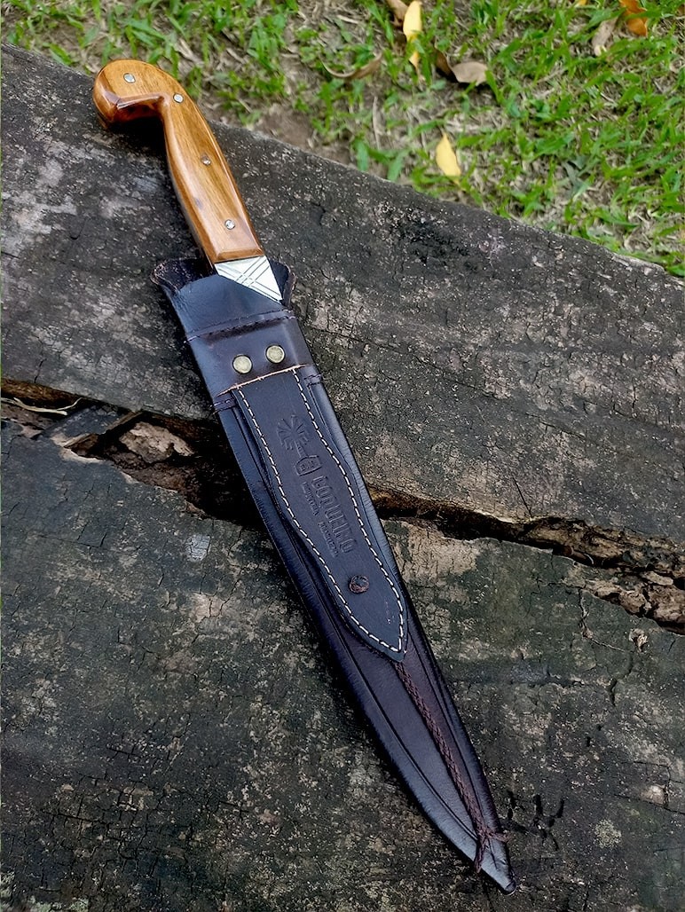 Faca patria gaucha 11" com bainha de couro - Ref: PG CM -11