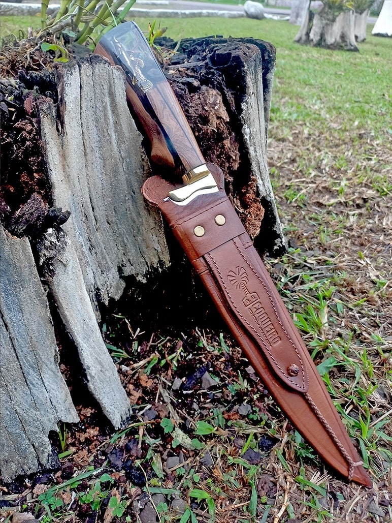 Faca inox vazada com cabo híbrido - Tema "Pescador" REF: IVHP 10