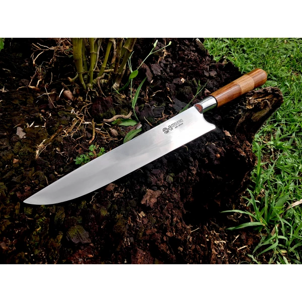 Faca inox cabo bicolor de madeira de 9" - Ref: 209 IMB
