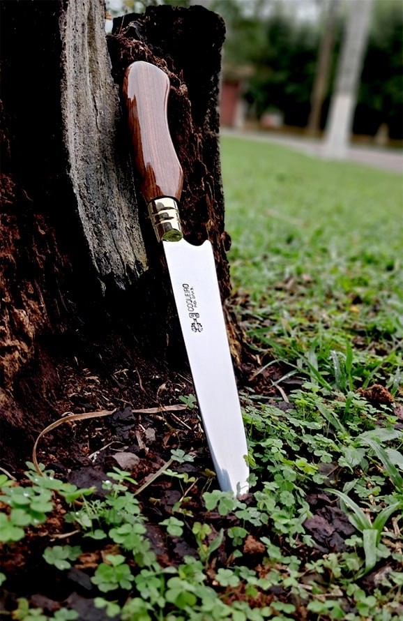 Faca inox cabo curvado 7" com bainha - Ref: 207 FBI