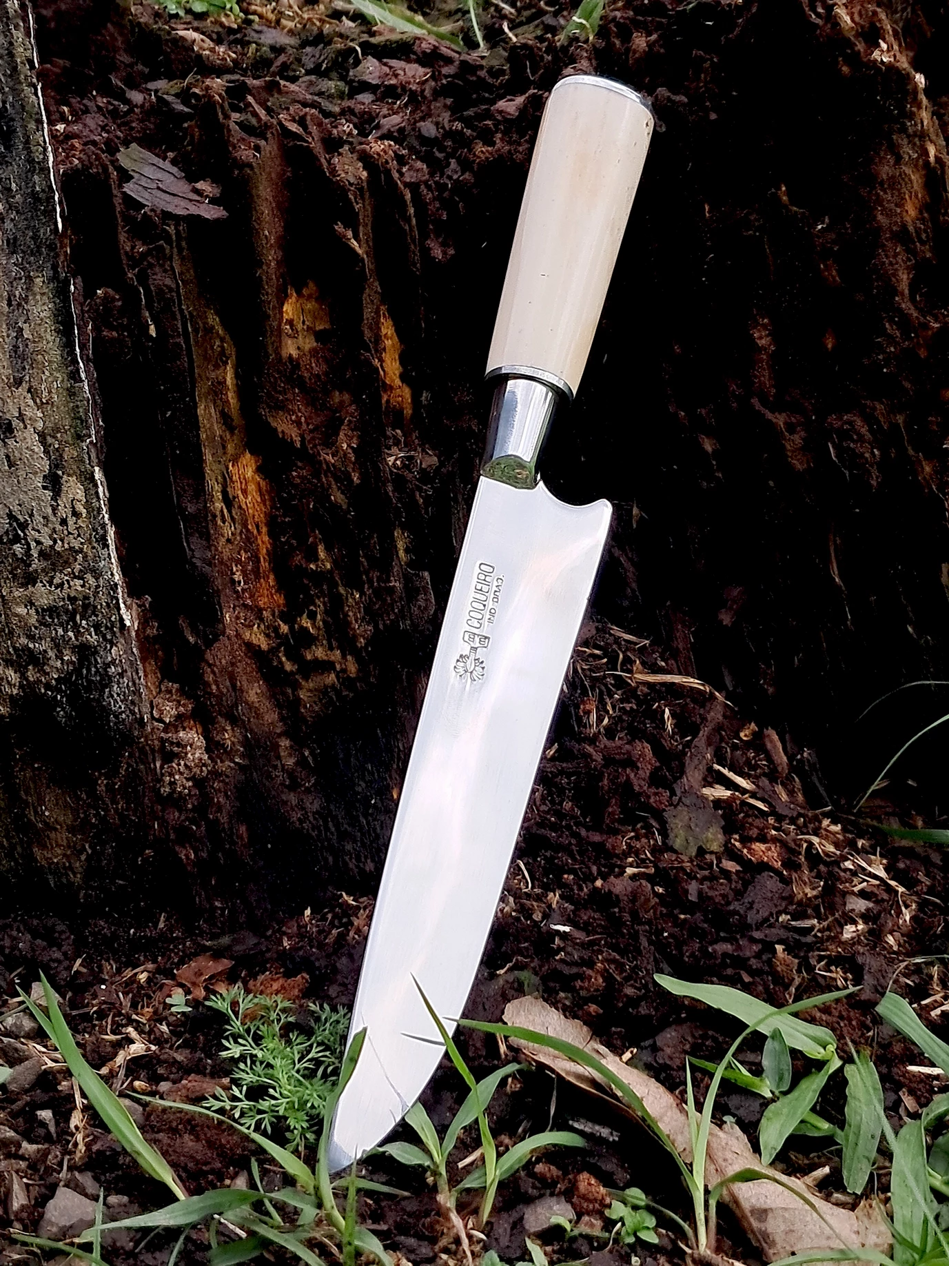 Faca inox com cabo de osso de 7" e bainha - Ref: 207 IOB