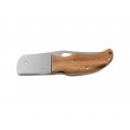 Canivete artesanal da Coqueiro em aço inox com cabo em aplique de madeira - Ref: CAN 3