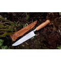 Faca inox cabo torneado de madeira com bainha de couro artesanal 7" - Ref: 207 IMT BFT