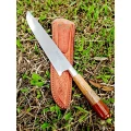 Faca inox cabo bicolor de madeira com bainha de couro artesanal 9" - Ref: 209 IMB BFT